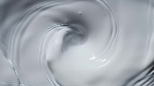 Abstract swirl of white cream or fluid.