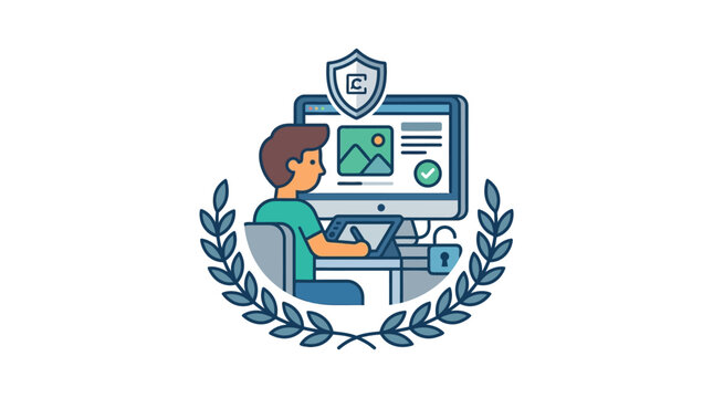 Creator works on protected digital workstation on Copyright Law Day