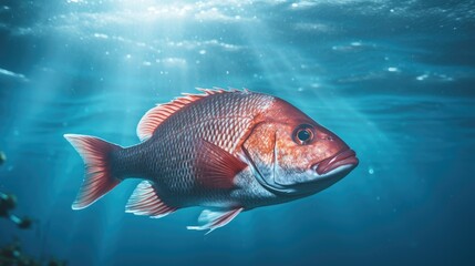 Fototapeta premium Vibrant fish swimming in the ocean depths