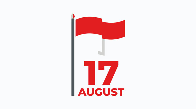 August 17th Flagpole with Indonesian Flag and Date