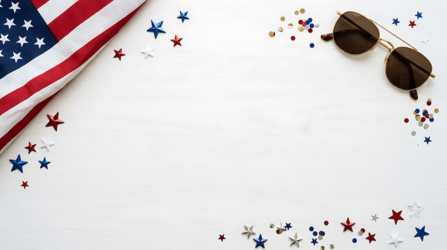 4 July Independence Day Flag of the United States is carved into a polished white marble slab with deep horizontal lines and stars.