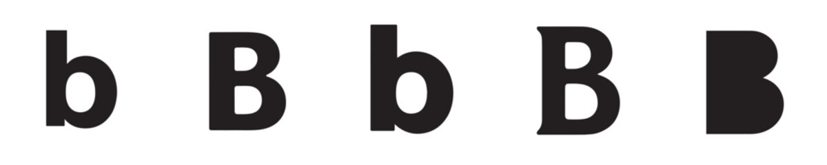 Set of letter B silhouettes in a stylized vector format © Jefri Syahputra BKL