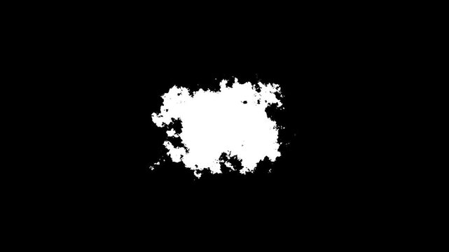 Ink transition splatter blot spreading left to right turbulent moving abstract painting animation background