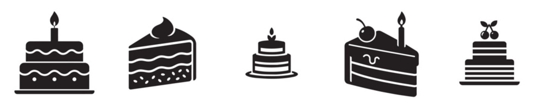 set of vector cake style silhouettes