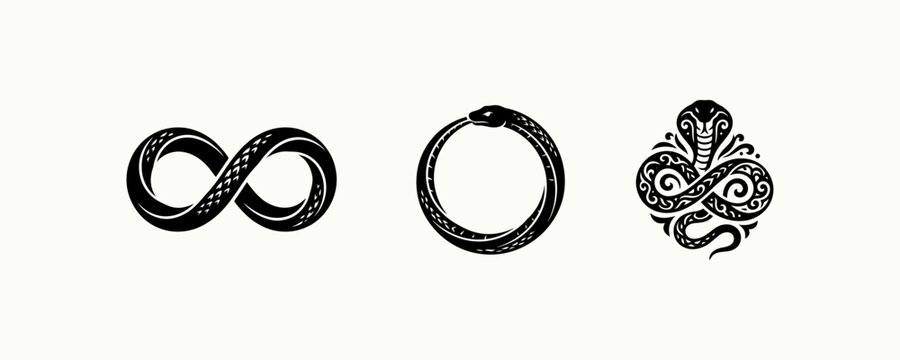 Snake infinity symbol and cobra tattoo designs