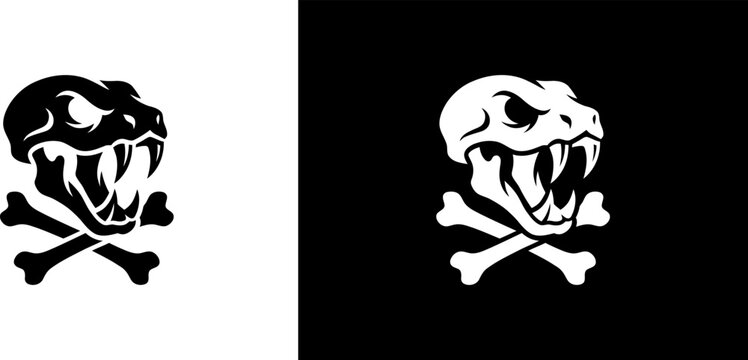Snake logo vector graphics with dagger and various coils