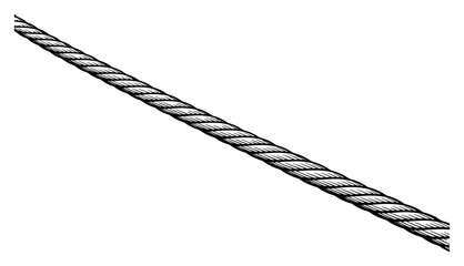 Steel cable wire or thick industrial rope vector sketch illustration for construction lifting and engineering © JakubVectorSketch