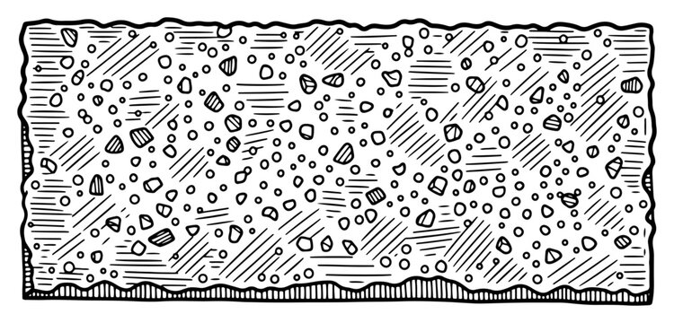 Concrete texture cross section vector illustration of asphalt with stones and mineral aggregate pattern