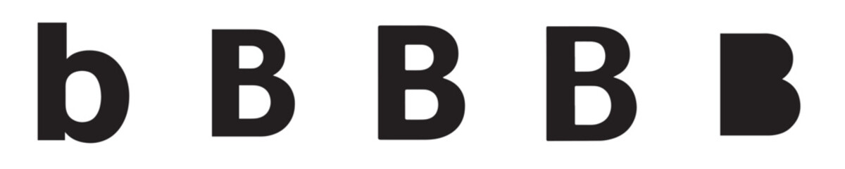 Set of letter B silhouettes in a stylized vector format © Jefri Syahputra BKL
