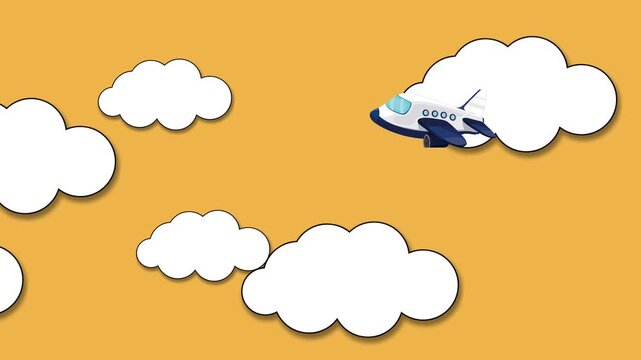 clouds and plane vektor hd video 4k
