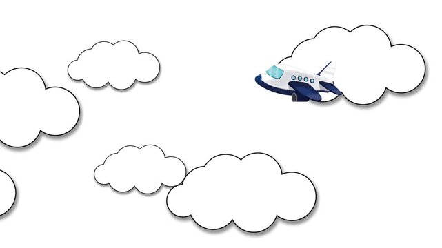 plane vector illustration video hd 4k