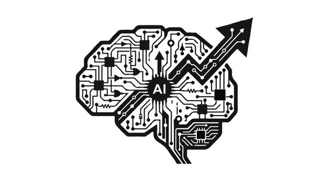 Artificial intelligence technology brain circuit concept