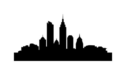 Obraz premium City skyline, urban silhouette, black cityscape, vector illustration
