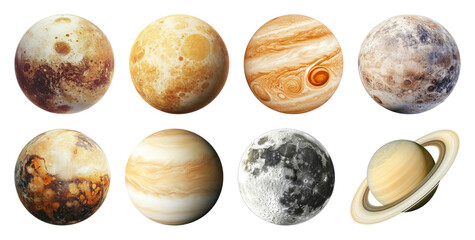 Fototapeta premium PNG Planets solar system illustration on transparent background
