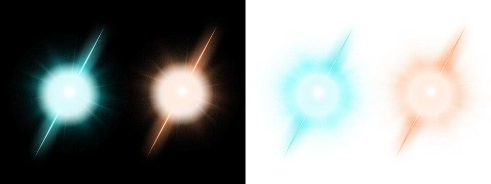 Glowing Energy Orbs with Neon Light Trails Abstract Magic Plasma Spark Effect on Black and Transparent Background