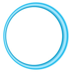 Fototapeta premium Abstract glowing light blue neon circle frame element with abstract circular decorative illustration isolated creative minimalist