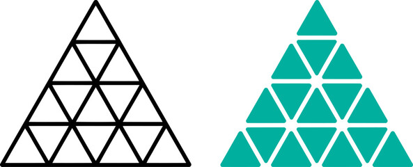Fototapeta premium Geometric triangle grid patterns vector on white