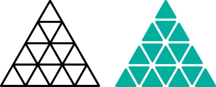 Geometric triangle grid patterns vector on white