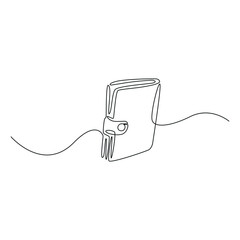 Obraz premium wallet one continuous line. White background. 
