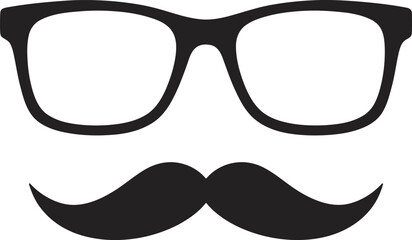 Black glasses and mustache face prop for photo booth fun and playful events © Meow