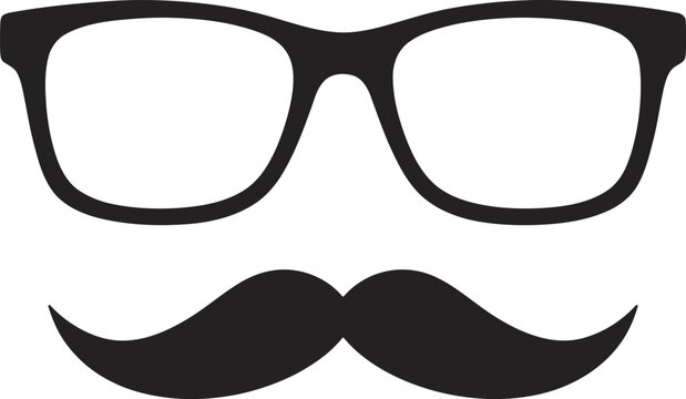 Black glasses and mustache face prop for photo booth fun and playful events