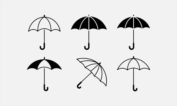 Umbrella line art vector illustration