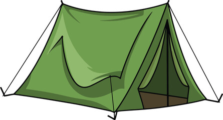 Green camping tent for outdoor vector illustration. © Alhamdulillah Allah 