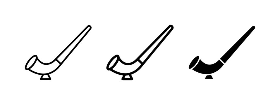 Shofar Icons Set, Jewish Horn Symbols, Rosh Hashanah Celebration