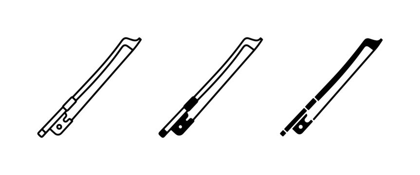 Violin Bow Icons, String Instrument Accessories, Music Performance Tools