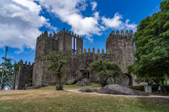 Guimaraes Castle National symbol of the tenth century.Portugal
