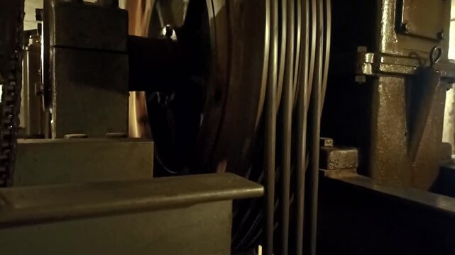 industrial elevator background, dark steel background