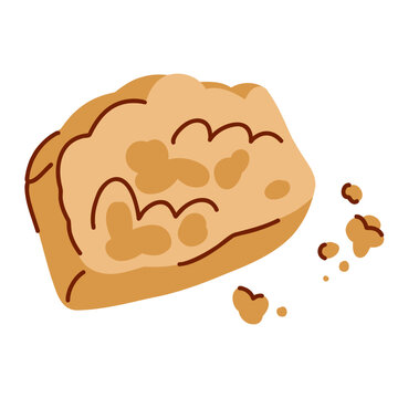A piece of delicious, rich, spicy, warm autumn cake, menu decoration, postcards, and a sticker for an atmospheric set