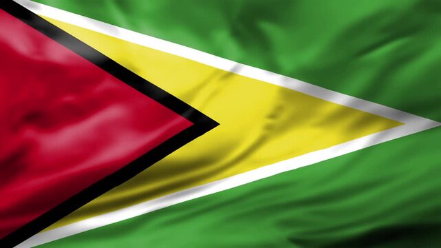 Guyana Flag Waving Animation Background Guyanese National Symbol Golden Arrowhead Video