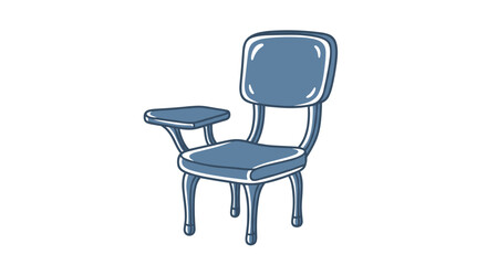 Fototapeta premium Classic School Desk Chair with Tablet Arm Icon