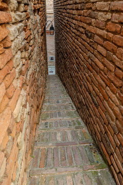 The narrowest alley in Italy. It is located in the historic center of Ripatransone.