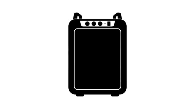 Guitar amplifier icon, music equipment symbol, sound system, audio gear isolated on White Background