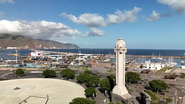 Aerial View of Tenerife, Canary Islands. Volcanic, Landscape, Ocean and Travel Stock