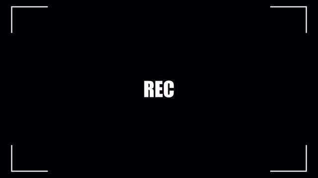 Video Camera Recorder Screen Overlay on Transparent Background, Digital Recording HUD Motion Graphic, 4K Alpha Channel