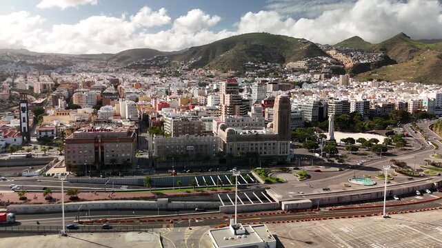 Aerial View of Tenerife, Canary Islands. Volcanic, Landscape, Ocean and Travel Stock