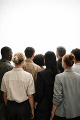 Fototapeta premium Diverse group facing forward