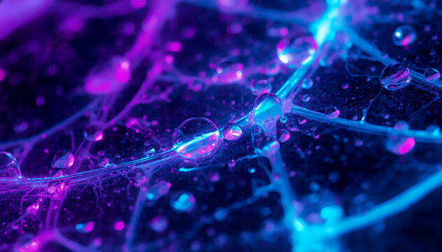 Bionic circuit board wallpaper featuring glowing plant veins and frosted resin