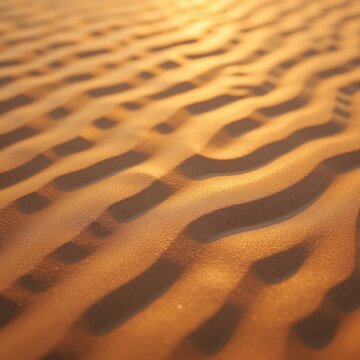 Golden Sand Dunes Texture Desert Landscape Background and Heatwave Concept