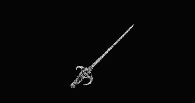 Sketch rapier icon animation - smooth progressive reveal