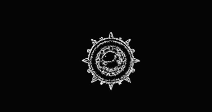 Sketch spiked shield icon animation - smooth progressive reveal