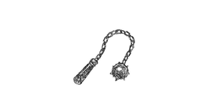 Sketch chain whip icon animation - smooth progressive reveal
