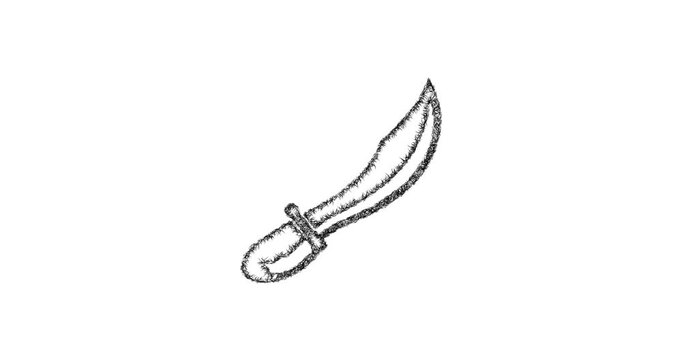 Sketch scimitar icon animation - smooth progressive reveal