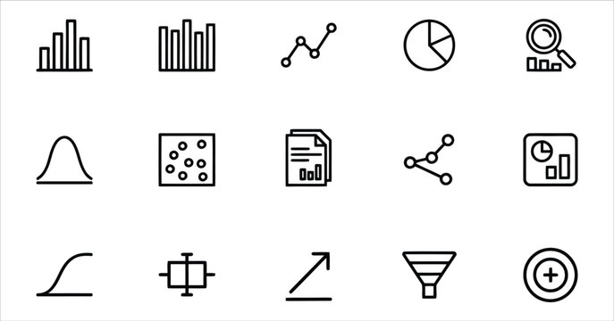 Data Visualization Icons: Charts, Graphs, Analytics, Statistics, and Reports