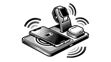 Wireless charging pad for devices. © budirah