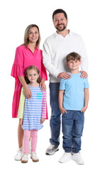 Obraz premium Portrait of happy family on white background