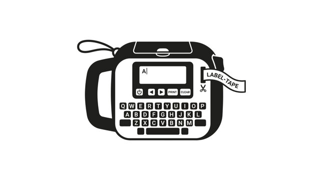 Label Maker Machine with Keyboard and Display, Printing Label Tape